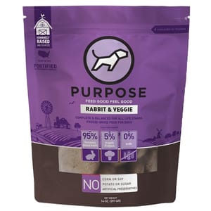 PURPOSE PURPOSE 狗糧 凍乾脫水生肉 單一蛋白 兔肉 14oz 14oz 正面圖