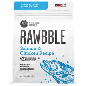 BIXBI BIXBI RAWBBLE 狗糧 冷凍脫水鮮肉糧 三文魚雞肉 12oz 12oz  正面圖