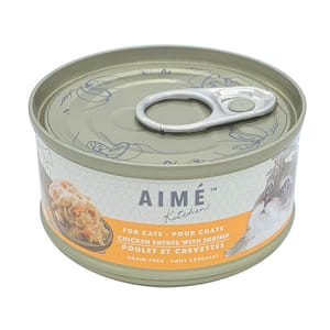 AIME AIME Kitchen 貓罐頭 無穀物營養貓罐 啖啖肉補水系列 雞肉配蝦仁配方 85g 85g 正面圖