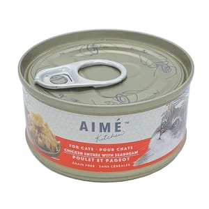 AIME AIME Kitchen 貓罐頭 無穀物營養貓罐 啖啖肉補水系列 雞肉配鯛魚濃湯 85g 85g  正面圖