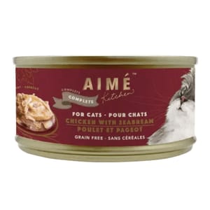 AIME AIME Kitchen 貓罐頭 無穀物均衡貓罐 殿堂主食系列 汁煮滑雞配鯛魚肉 75g 75g  正面圖
