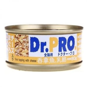 Dr. Dr. PRO 全機能貓罐頭 吞拿魚．乳酪味 80g 80g  正面圖