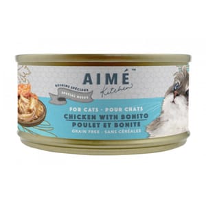 AIME AIME Kitchen 貓罐頭 無穀物獨特營養貓罐 殿堂主食系列 汁煮滑雞配鰹魚柳配方 85g 85g  正面圖