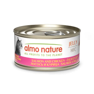 Almo Almo Nature Jelly HFC 貓罐頭 天然系列 三文魚+雞肉 70g 70g  正面圖