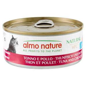 Almo Almo Nature HFC 貓罐頭 天然系列 吞拿魚+雞肉 150g 150g 正面圖