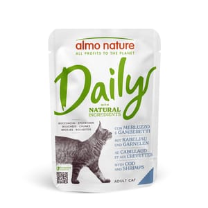 Almo Almo Nature Daily 貓濕糧 鱈魚+鮮蝦 70g 70g  正面圖