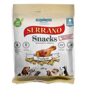 Mediterranean Mediterranean Natural Serrano 狗零食 火雞 100g 100g 正面圖