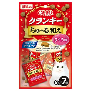 CIAO CIAO 貓零食 日本夾心貓餅 吞拿魚 6g 7袋入 6g  正面圖