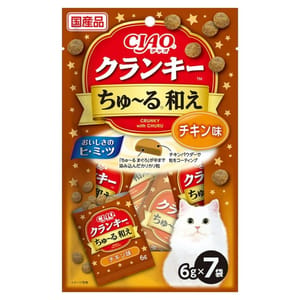 CIAO CIAO 貓零食 日本夾心貓餅 雞肉 6g 7袋入 6g  正面圖