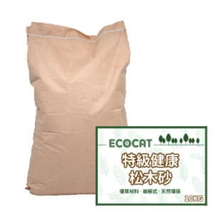 ECOCAT特級健康環保崩解式松 ECOCAT特級健康環保崩解式松 木貓砂 10kg 10kg  正面圖