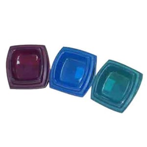 Petmate Petmate 寵物食物碗 方形碗 透明款 藍色 6吋 x 6吋 正面圖