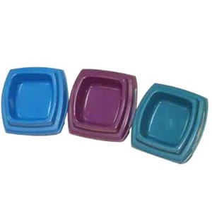 Petmate Petmate 寵物食物碗 方形碗 厚款 藍色 8.8吋 x 8.8吋 正面圖