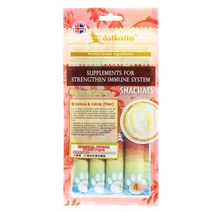 Astkatta Astkatta 貓零食 營養肉泥 增強免疫系列 新鮮走地雞+藍背三文魚 14gx4 14g 正面圖