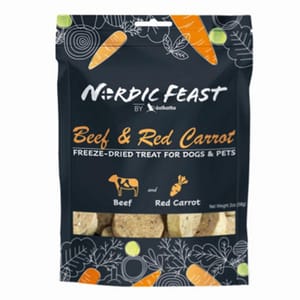 Nordic Nordic Feast 凍乾貓狗小食 牛肉+紅蘿蔔 58g 58g  正面圖
