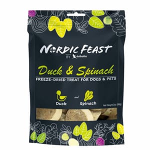 Nordic Nordic Feast 凍乾貓狗小食 鴨肉+菠菜 58g 58g  正面圖