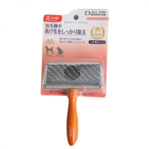 Petiy Petiy Beauty 用具嚴選 兩段結構木柄鋼絲梳毛刷 中碼 貓犬用 正面圖