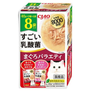 CIAO CIAO 貓濕糧 8000億個乳酸菌 金槍魚組合裝 40g 8袋入 40g  正面圖