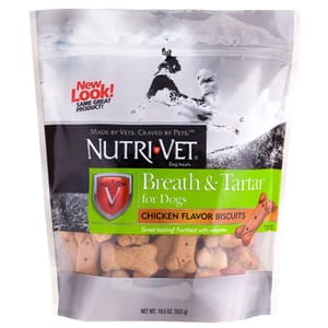 Nutrivet Nutrivet 犬用防牙石清新口氣雞肉餅 19.5oz 5oz 犬用 正面圖