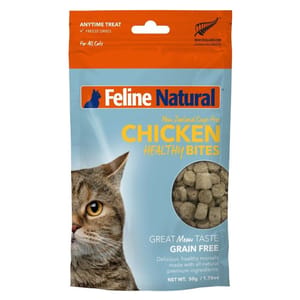 Feline Feline Natural 凍乾健康貓零食 雞肉粒 50g 50g  正面圖