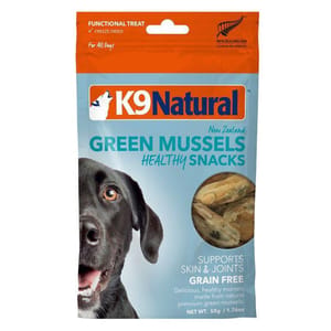 K9 K9 Natural 凍乾零食 狗零食 原隻青口 50g 50g  正面圖