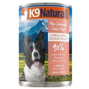 K9 K9 Natural 狗罐頭 主食罐 羊肉及三文魚盛宴 370g 370g  正面圖