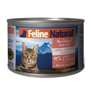Feline Feline Natural 主食貓罐頭 羊肉及三文魚盛宴 170g 170g  正面圖