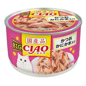 CIAO CIAO 貓罐頭 BIG 鰹魚+蟹棒味 160g 160g 正面圖