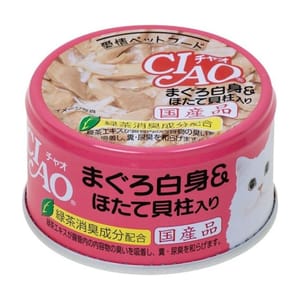 CIAO CIAO 貓罐頭 白身金槍魚+扇貝 85g 85g  正面圖