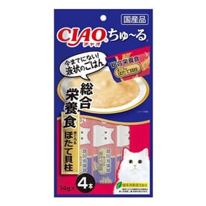 CIAO CIAO 肉泥 貓零食 綜合營養食 金槍魚+扇貝 14g 4本入 14g  正面圖