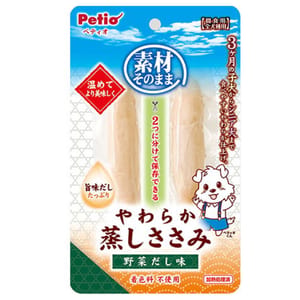 Petio Petio 狗零食 原汁原味 野菜湯味原條蒸雞柳肉 2條裝 正面圖
