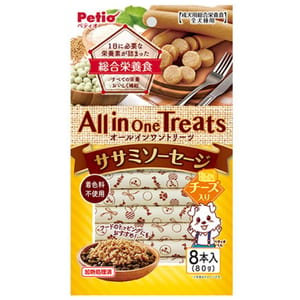 Petio Petio All in One Treats 狗零食 綜合營養芝士雞柳肉腸 8支裝 正面圖