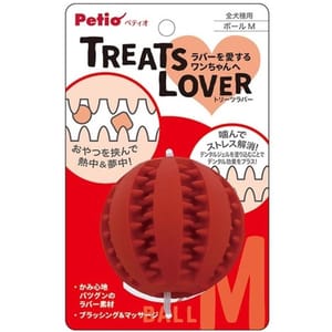 Petio Petio TREATS LOVER 潔齒零食狗玩具球 可塗牙膏 M   正面圖