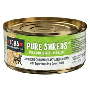 KOHA KOHA 貓罐頭 雞胸肉絲及鴨肉絲 79g 79g  正面圖