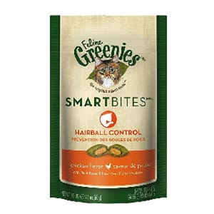 美國Greenies 美國Greenies Smart Bites 貓咪夾心餅 去毛球雞肉味 60g 60g  正面圖