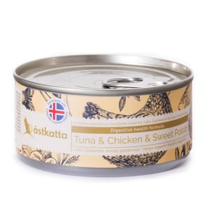 Astkatta Astkatta 冰島罐 貓罐頭 腸道護理主食配方 白鰹吞拿魚雞肉番薯 170g 170g 正面圖