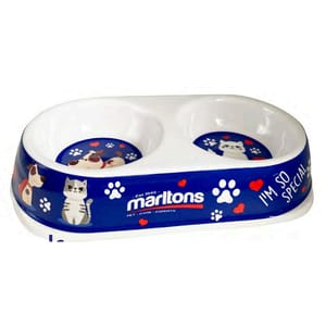 marltons marltons 高級科學瓷寵物食物碗 孖碗款 22.5cm x 11.5cm x 4.5cm   正面圖