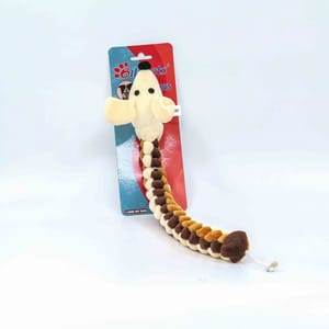 Billipets Billipets 狗玩具 三色編織長圓身狗 淺啡   正面圖