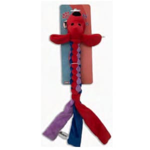 Billipets Billipets 狗玩具 三色編織長圓身狗 紅色 40cm   正面圖
