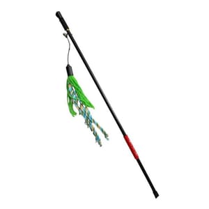 Billipets Billipets 逗貓棒 條紋長帶款 綠色 50cm   正面圖