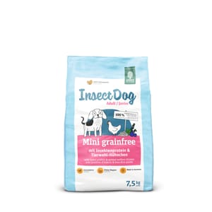 Green Green Petfood Insect Dog 狗糧 無穀物狗糧 蟲製防敏小型及幼犬配方 7.5kg 5kg  正面圖