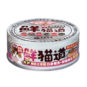 鮮貓道 鮮貓道 貓罐頭 主食罐 鮪魚+雞肉 鴨肉絲 82g 82g 正面圖