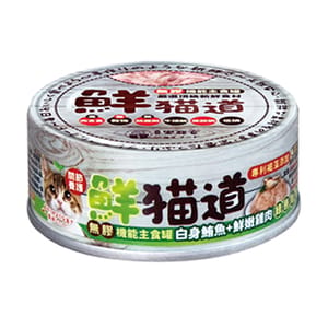 鮮貓道 鮮貓道 貓罐頭 主食罐 鮪魚+雞肉 綠唇貽貝 82g 82g  正面圖