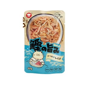 日本HELL'S 日本HELL'S KITCHEN 朝市場 鰹旨味 貓濕糧 鰹魚+白飯魚 60g 60g  正面圖