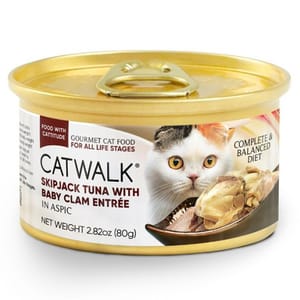 CATWALK CATWALK 貓主食罐 鰹吞拿魚 + 蜆肉 Skipjack Tuna With Baby Clam Entrée 80g 80g  正面圖
