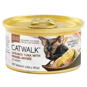 CATWALK CATWALK 貓主食罐 鰹吞拿魚 + 青口 Skipjack Tuna with Mussel Entrée 80g 80g 正面圖
