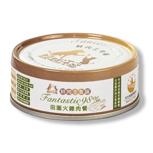 超越汪喵 超越汪喵 98%鮮肉主食罐 田園火雞肉餐 80g 80g  正面圖