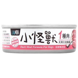 怪獸部落 怪獸部落 1&2種肉狗主食罐 純鴨肉 82g 82g  正面圖