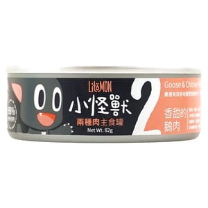 怪獸部落 怪獸部落 2種肉貓主食罐 香甜鵝肉 82g 82g  正面圖