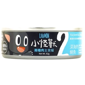 怪獸部落 怪獸部落 2種肉貓主食罐 深海鯖魚 82g 82g  正面圖