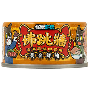 怪獸部落 怪獸部落 貓犬副食罐 佛跳牆 黃金鮮鮪 80g 80g  正面圖